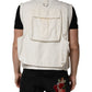 Dolce & Gabbana White Cotton Cargo Men Vest Coat Jacket