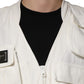 Dolce & Gabbana White Cotton Cargo Men Vest Coat Jacket