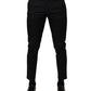 Dolce & Gabbana Dark Blue Cotton Skinny Dress Trouser Pants