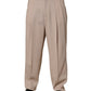 Dolce & Gabbana Beige Stretch Straight Men Dress Trouser Pants