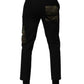 Dolce & Gabbana Black Cotton Skinny Dress Cargo Trouser Pants