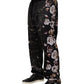 Dolce & Gabbana Black Floral Straight-Leg Chino Trouser Pants