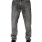 Dolce & Gabbana Gray Cotton Straight Leg Denim Trouser Jeans