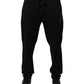 Dolce & Gabbana Black Logo Cotton Skinny Jogger Trouser Pants