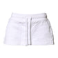 Dolce & Gabbana White Cotton Blend Mid Waist A-line Mini Skirt