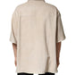 Dolce & Gabbana Beige Leather Button Down Men Casual Shirt