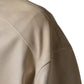 Dolce & Gabbana Beige Leather Button Down Men Casual Shirt