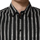 Dolce & Gabbana Black Stripes Cotton Men Formal Dress Shirt