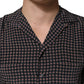 Dolce & Gabbana Black Patterned Silk Men Button Down Shirt