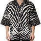 Dolce & Gabbana Black White Zebra ButtonDown Oversize Shirt