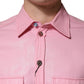 Dolce & Gabbana Pink Cotton Collared Men Button Down Shirt