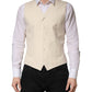 Dolce & Gabbana Beige Stripes Wool Dress Men Waistcoat Vest