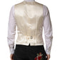 Dolce & Gabbana Beige Stripes Wool Dress Men Waistcoat Vest