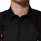 Dolce & Gabbana Black Crystal GOLD Formal Cotton Dress Shirt