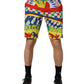 Dolce & Gabbana Multicolor Carretto Print Men Bermuda Shorts