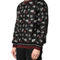 Dolce & Gabbana Black Ring Print CrewNeck Sweatshirt  Sweater