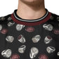 Dolce & Gabbana Black Ring Print CrewNeck Sweatshirt  Sweater