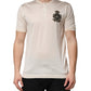 Dolce & Gabbana Off White Silk Logo Patch Men Henley T-shirt
