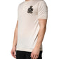 Dolce & Gabbana Off White Silk Logo Patch Men Henley T-shirt