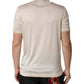 Dolce & Gabbana Off White Silk Logo Patch Men Henley T-shirt