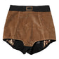 Dolce & Gabbana Brown Cotton High Waisted Hot Pants Shorts