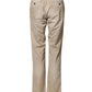 Incotex Beige Mid Waist Straight Women Casual Chino Trouser Pants