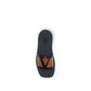 Valentino Garavani Black Calf Leather Bos Taurus Flat Sandals
