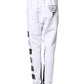 Frankie Morello Black White Skinny Jogger Sweatpants Pants