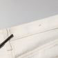 Fortela White Cotton Straight Denim Mid Waist Trouser Jeans