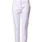Peserico White High Waist Tapered Fit Chino Trouser Pants