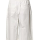 MSGM White Cotton High Waist Wide Leg Straight Bermuda Shorts