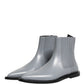 Dolce & Gabbana Light Gray Chelsea Short Ankle Boots Shoes