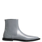 Dolce & Gabbana Light Gray Chelsea Short Ankle Boots Shoes