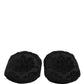 Dolce & Gabbana Black Logo Embroidered Slippers Flats Shoes