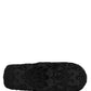 Dolce & Gabbana Black Logo Embroidered Slippers Flats Shoes
