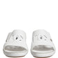 Dolce & Gabbana White DG Cutout Slides Slippers Flats Shoes