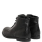 Dolce & Gabbana Black Lace Up Short Ankle Boots Men Shoes