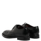 Dolce & Gabbana Black Lace Up Leather Dress Derby Men Shoes