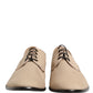 Dolce & Gabbana Beige Canvas Derby Lace Up Dress Men Shoes