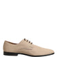 Dolce & Gabbana Beige Canvas Derby Lace Up Dress Men Shoes