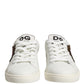 Dolce & Gabbana White Leather Sacred Heart Patch Sneakers Shoes