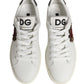Dolce & Gabbana White Leather Sacred Heart Patch Sneakers Shoes