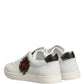 Dolce & Gabbana White Leather Sacred Heart Patch Sneakers Shoes