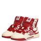 Dolce & Gabbana White Red Custom 2.Zero High Top Men Sneakers Shoes
