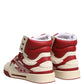 Dolce & Gabbana White Red Custom 2.Zero High Top Men Sneakers Shoes