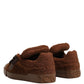 Dolce & Gabbana Brown Faux Shearling Low Top Sneakers Shoes