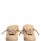 Dolce & Gabbana Shoes Beige Faux Shearling Low Top Sneakers