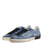 Dolce & Gabbana Blue Distressed Denim Low Top Sneakers Shoes