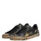 Dolce & Gabbana Black Portofino Mud Effect Low Top Sneakers Shoes