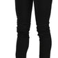 PLEIN SUD Cotton Black Mid Waist Skinny Denim Jeans